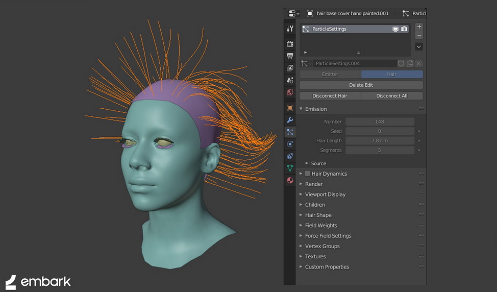 Modulo hair per Blender 2.91