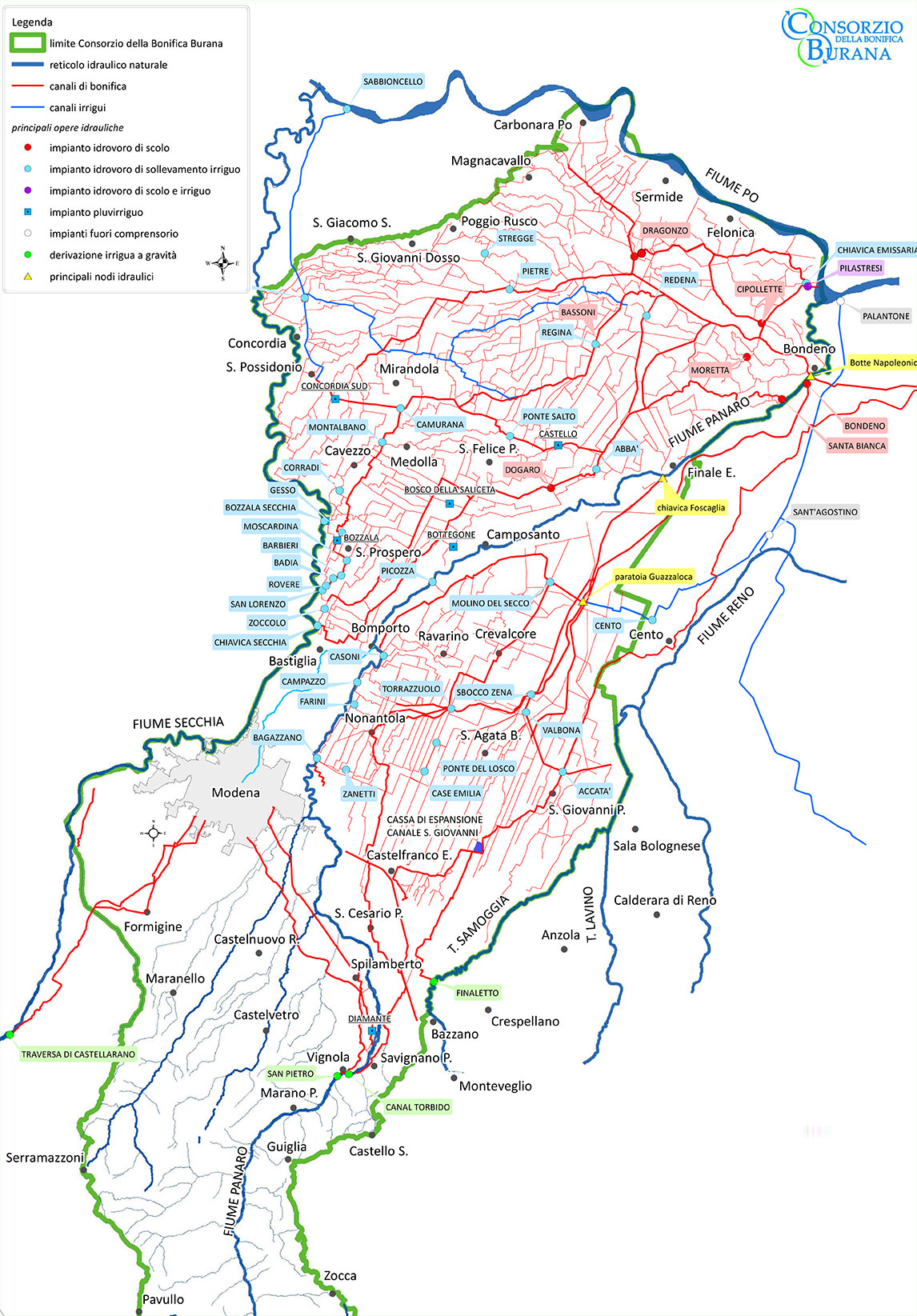 Mappa territorio - Consorzio Burana