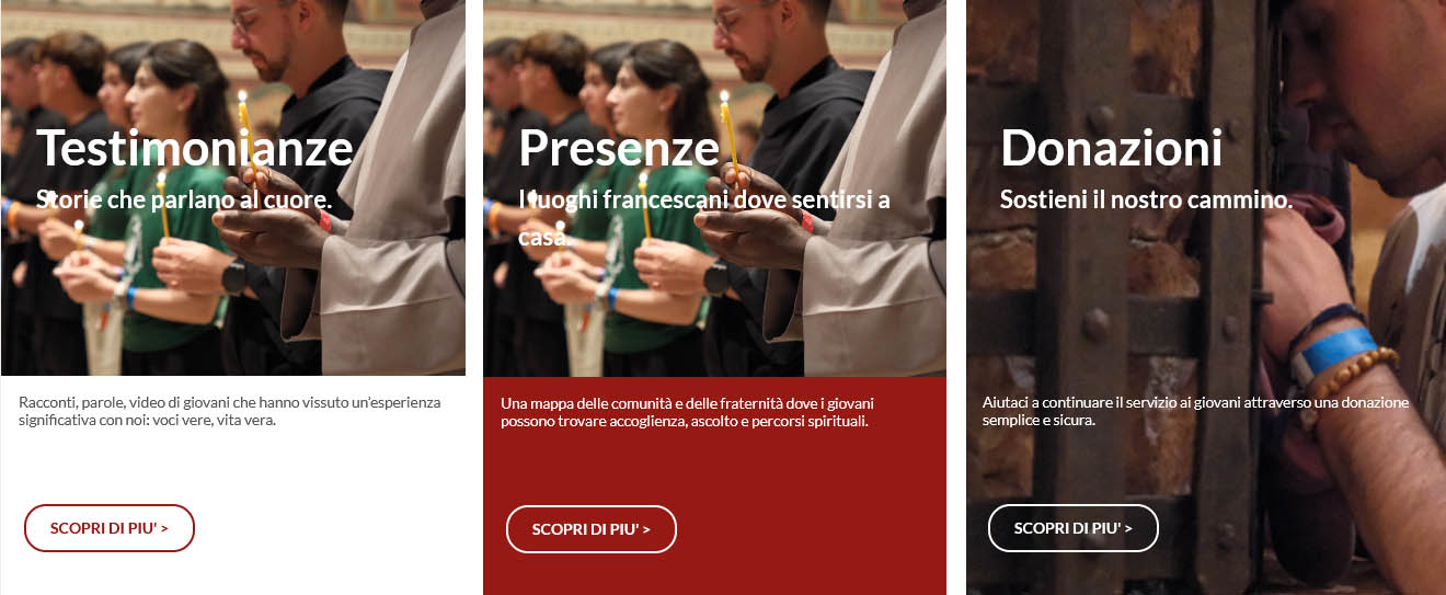 Sito WEB Centro Francescano Giovani - CORSI - PERCORSI - TESTIMONIANZE