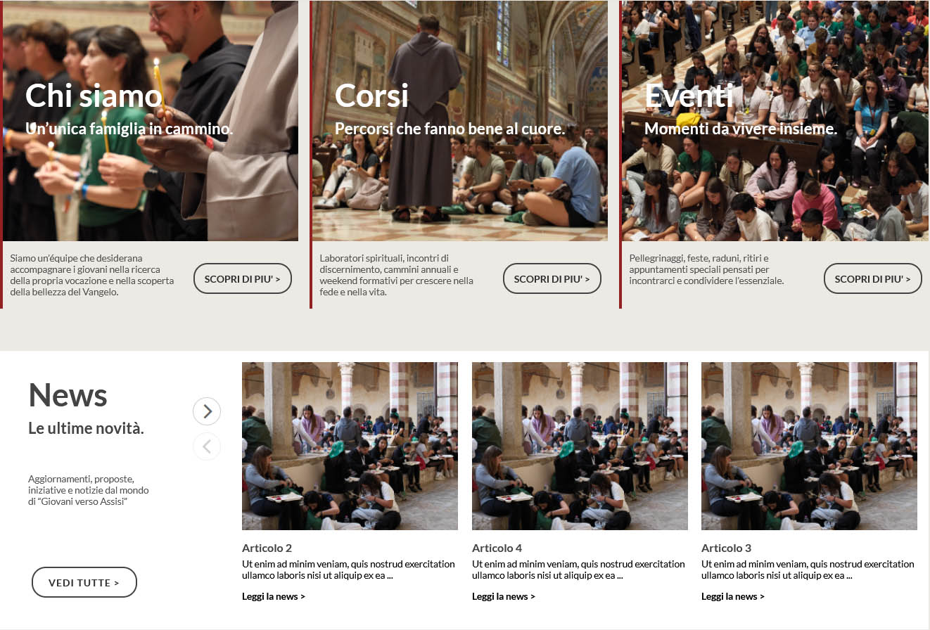 Sito WEB Centro Francescano Giovani - HOME PAGE