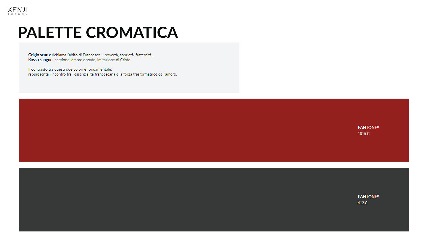 Palette cromatica del Logo Giovani verso Assisi